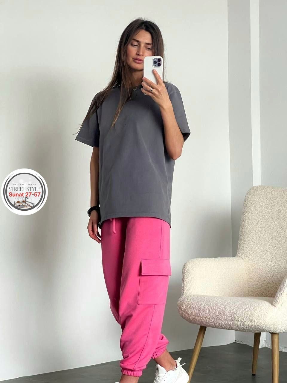 костюм двойка женская,костюм двойка со штанами,футболка оверсайз,костюм женский оверсайз,в спортивном костюме