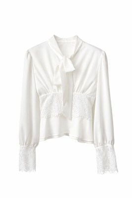 azisa radjabova,прямые блузки,блузка с бантом,блузка,женская блузка с длинным рукавом, воротник-бант, белая шифоновая блузка