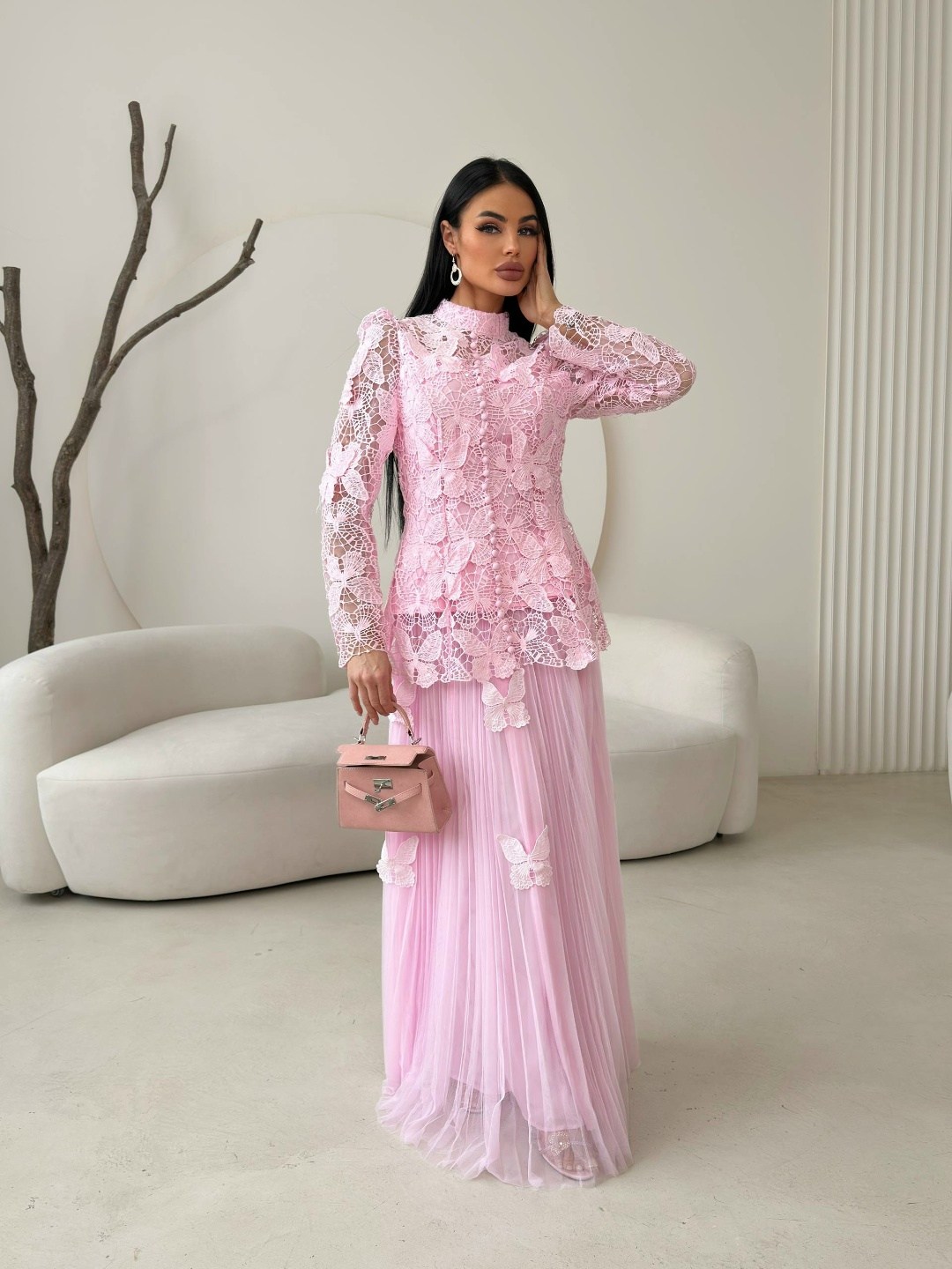 розовое платье,стильное платье,костюм с юбкой,платье стиль,кружевное платье
