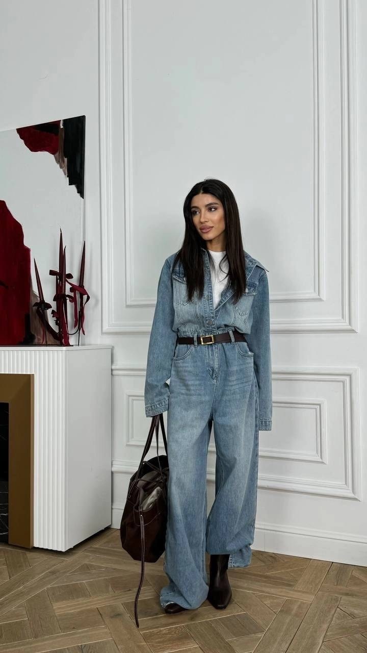 джинсовый комбинезон,женский повседневный комбинезон в джинсовом стиле,джинсовый женский комбинезон,джинсовый комбинезон турция оверсайз couture brand,комбинезон джинс