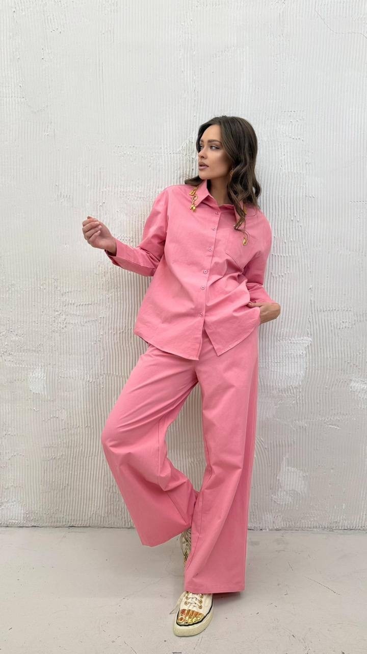 костюм женский,костюм с брюками,брючный комплект,розовый костюм,розовый брючный костюм