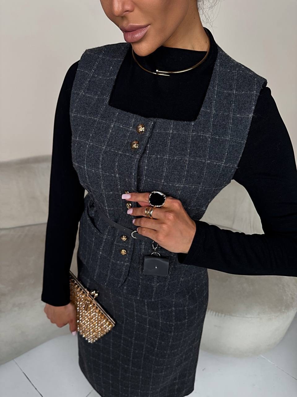 теплые платья,сарафан,платье сарафан,сарафан в клетку,коричневый сарафан