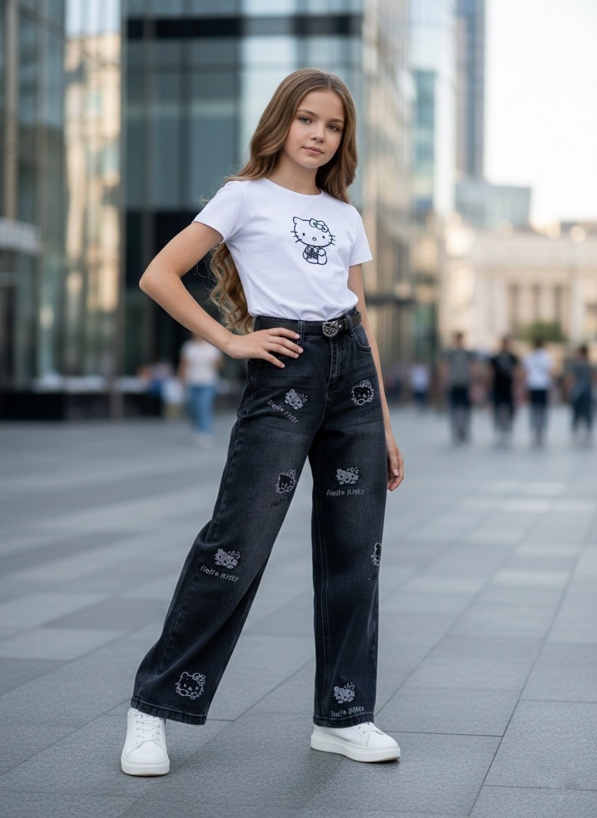джинсы для девочек,джинсы для подростков,брюки для девочек,широкие джинсы для девочек,широкие джинсы