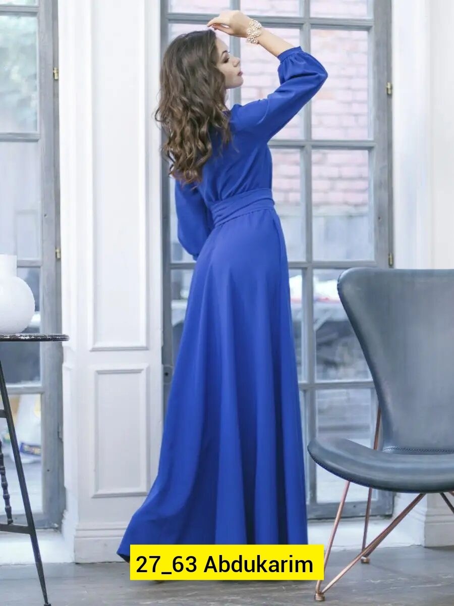 вечернее длинное платье,платье длинный рукав,синее длинное платье,платье длинное с длинными рукавами,длинное платье
