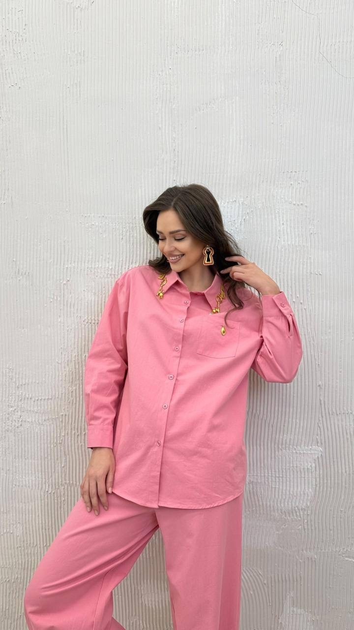 костюм женский,костюм с брюками,брючный комплект,розовый костюм,розовый брючный костюм