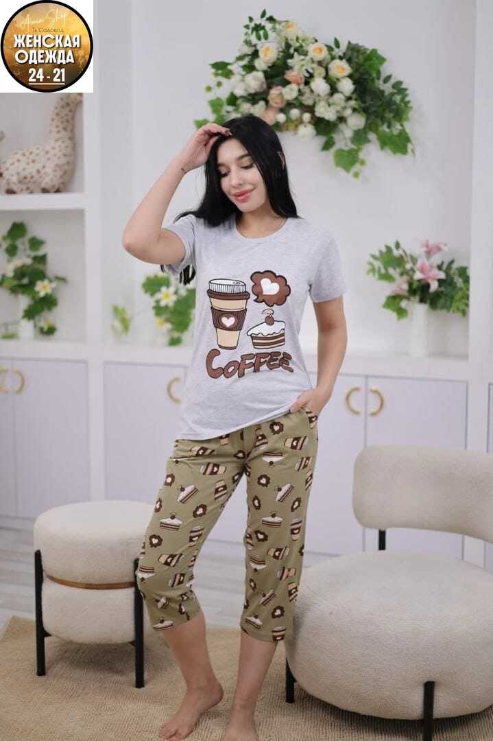 женская пижама с бриджами,пижама с бриджами,пижама с бриджами женская хлопок,пижама женская,пижама комплект
