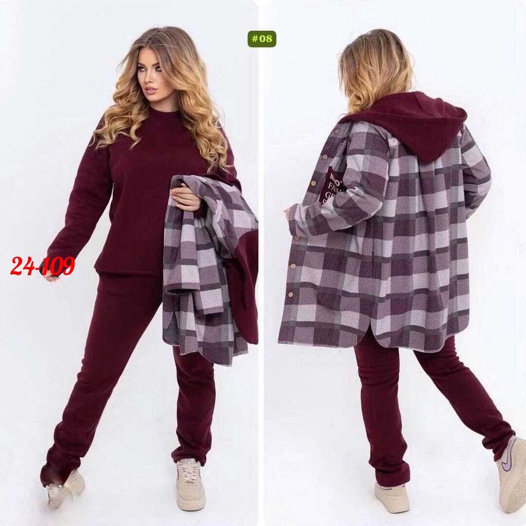 костюм женский на флисе,кардиган женский в клетку,костюм женский тройка,стильное пальто,синий теплый женский костюм-тройка с кардиганом в клетку