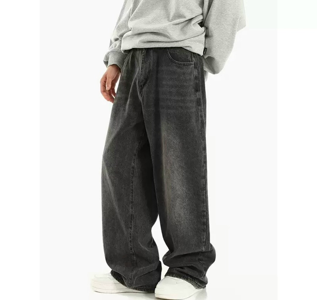 мужские мешковатые джинсы,мужская корейская мода y2k свободные прямые широкие брюки,мешковатые джинсы,джинсы широкие мужские,джинсы широкие y2k