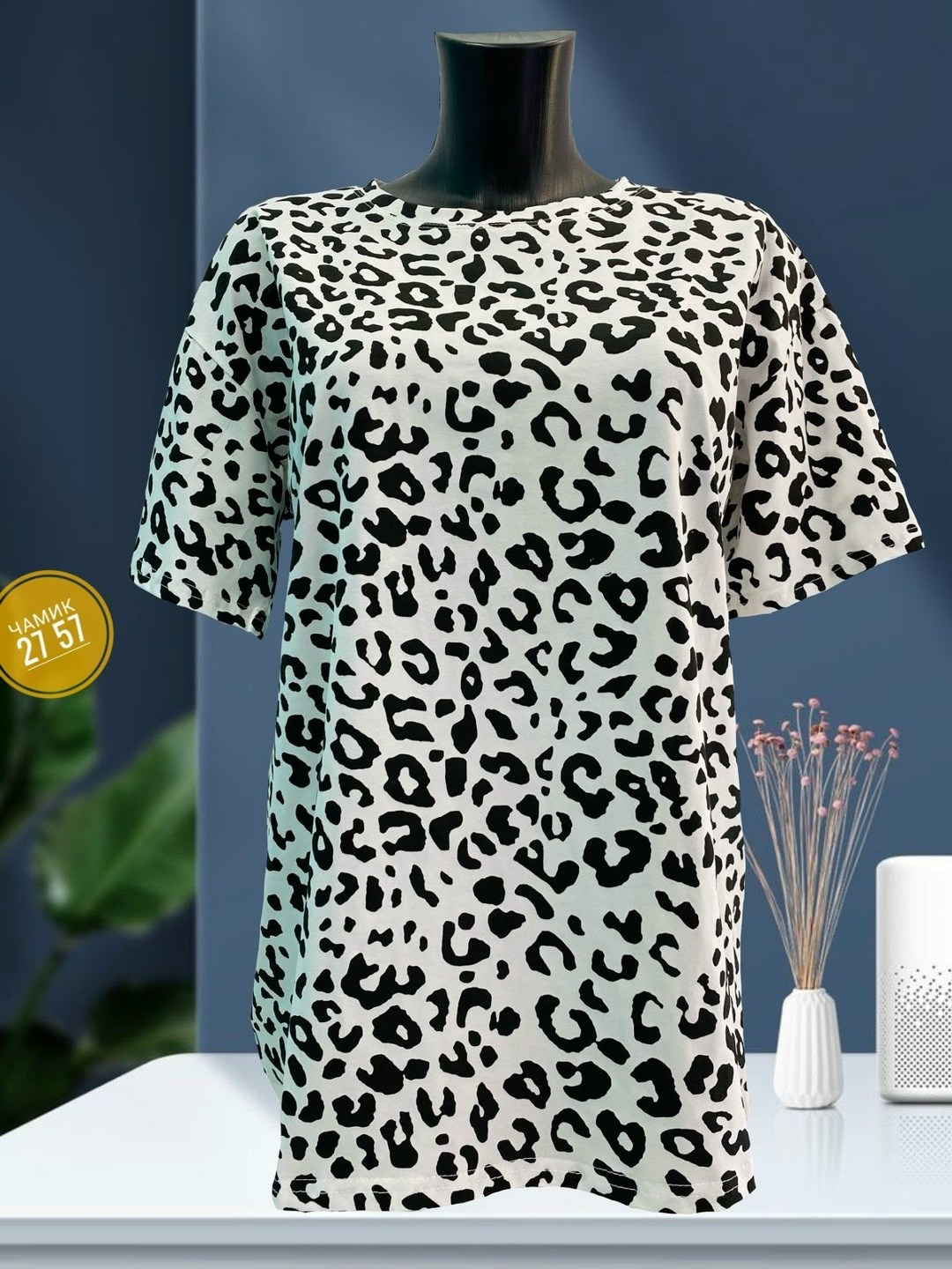 женская футболка,футболка женская 6506 "леопард",футболки женские больших размеров,футболки и майки,футболка с леопардовым принтом