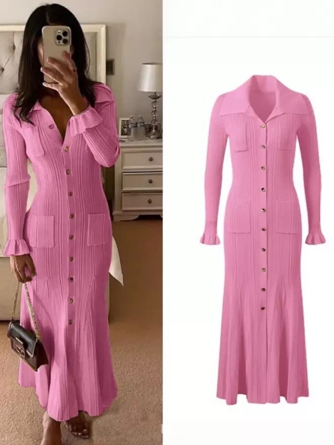 трикотажное платье,платье женское розовое,вязаное платье,трикотажное платье макси,модное платье