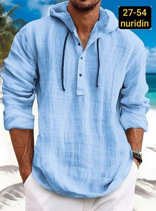 рубашка мужская с капюшоном,рубашка льняная мужская,рубашка с капюшоном,рубашка с длинным рукавом и капюшоном,рубашка мужская летняя