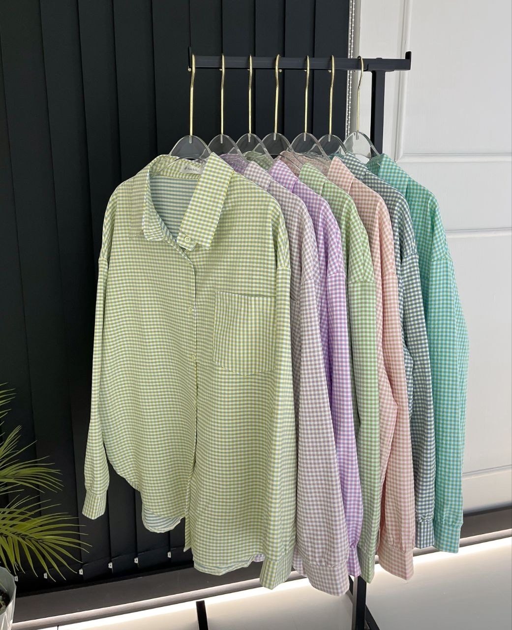 рубашка оверсайз летняя в клетку betrendy wear,рубашка женская,женская рубашка оверсайз клетка,рубашка,оверсайз рубашка