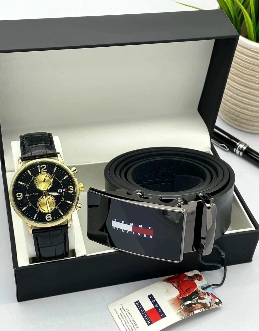 мужские наборы,подарочный набор tommy hilfiger,подарочный набор ремень и часы,мужской подарочный набор,набор для мужчин