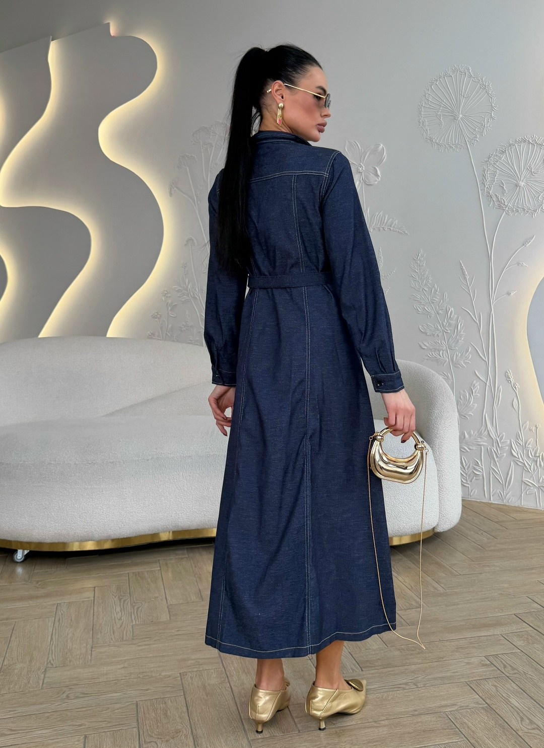 джинсовое платье,джинсовое платье-рубашка длины миди,джинсовое платье женское,джинсовое платье миди,джинсовое платье рубашка