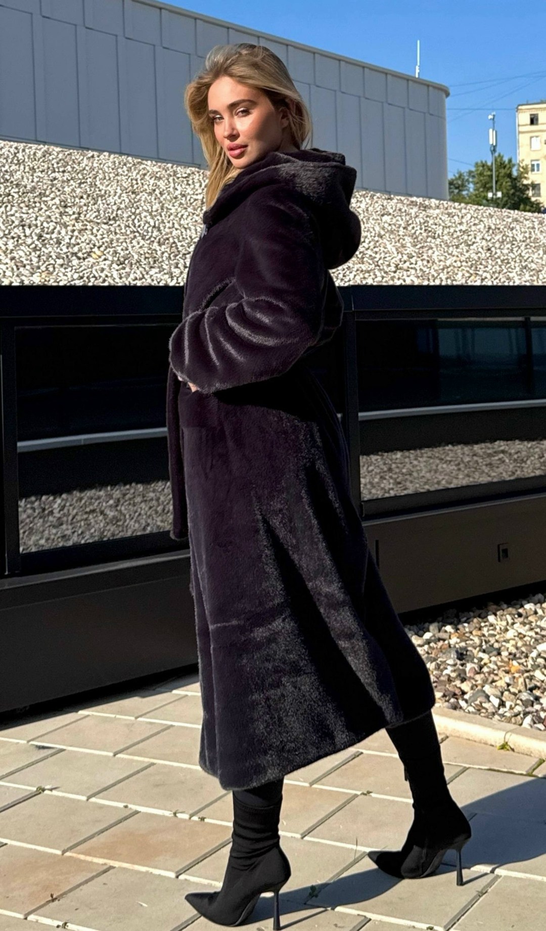 шуба искусственная с капюшоном под норку jelani,длинная норковая шуба,длинная шуба из экомеха с капюшоном снежная королева,длинная шуба,шуба искусственная