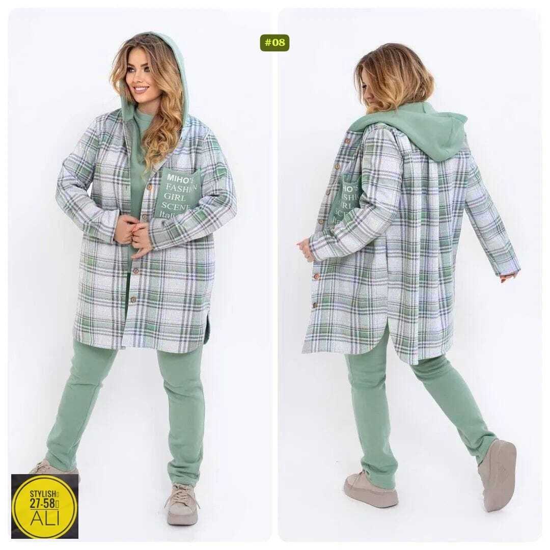 костюм женский на флисе,худи оверсайз теплая в клетку удлиненная roza fashion,стильное пальто,кардиган женский в клетку,кардиган в клетку