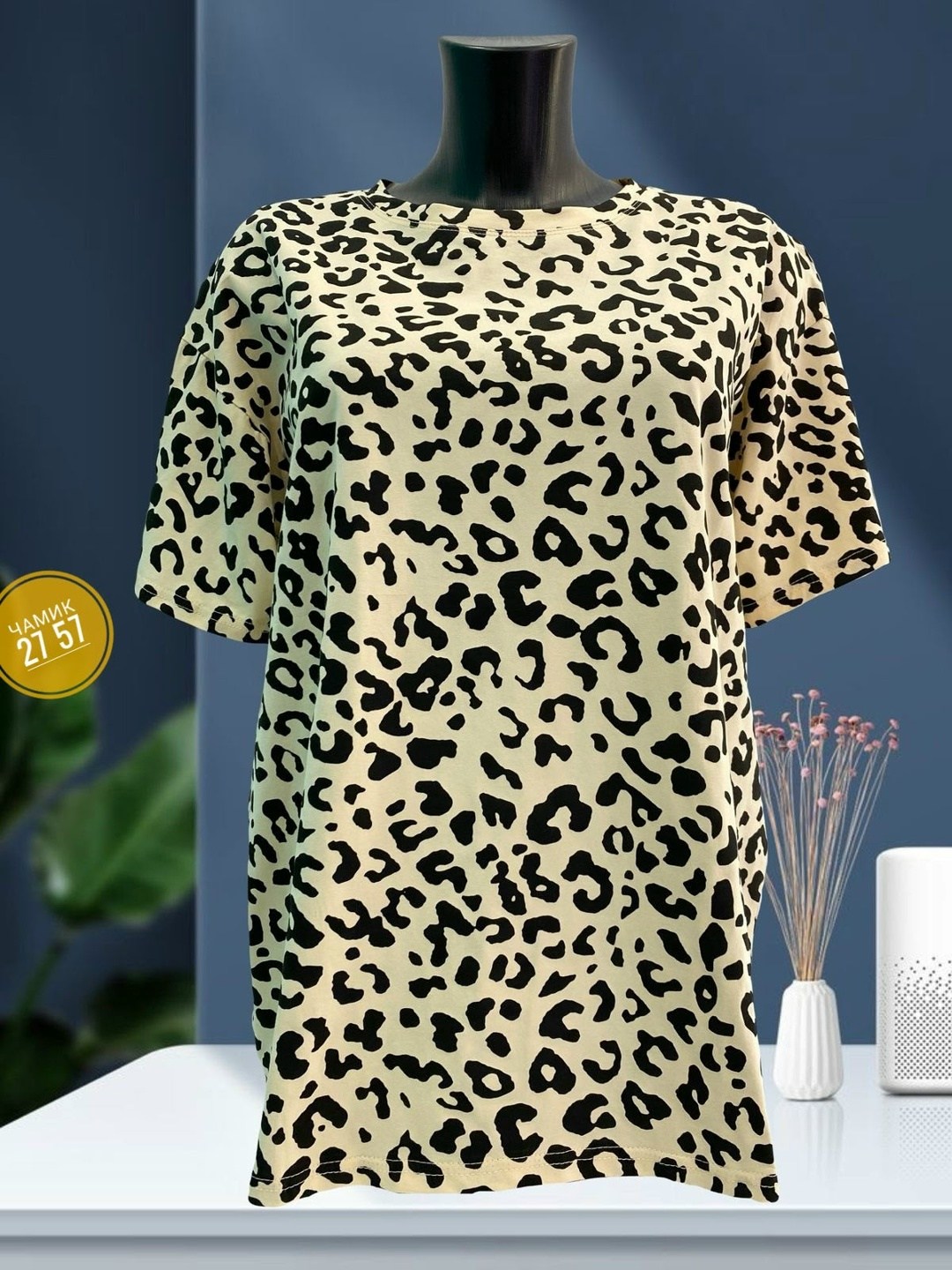 женская футболка,футболка женская 6506 "леопард",футболки женские больших размеров,футболки и майки,футболка с леопардовым принтом