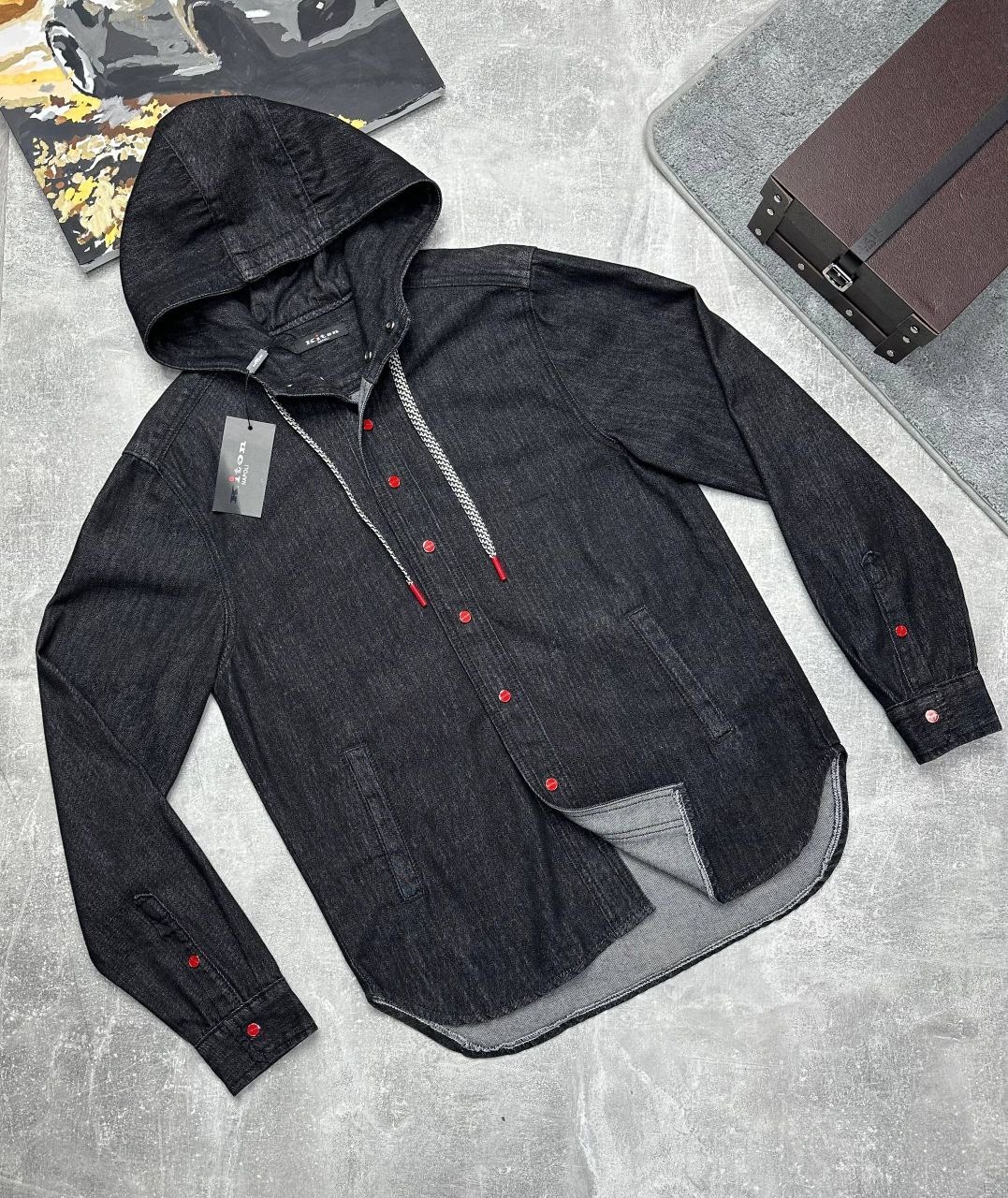 рубашка с капюшоном,рубашка с капюшоном мужская,рубашка kiton,джинсовые костюмы мужские