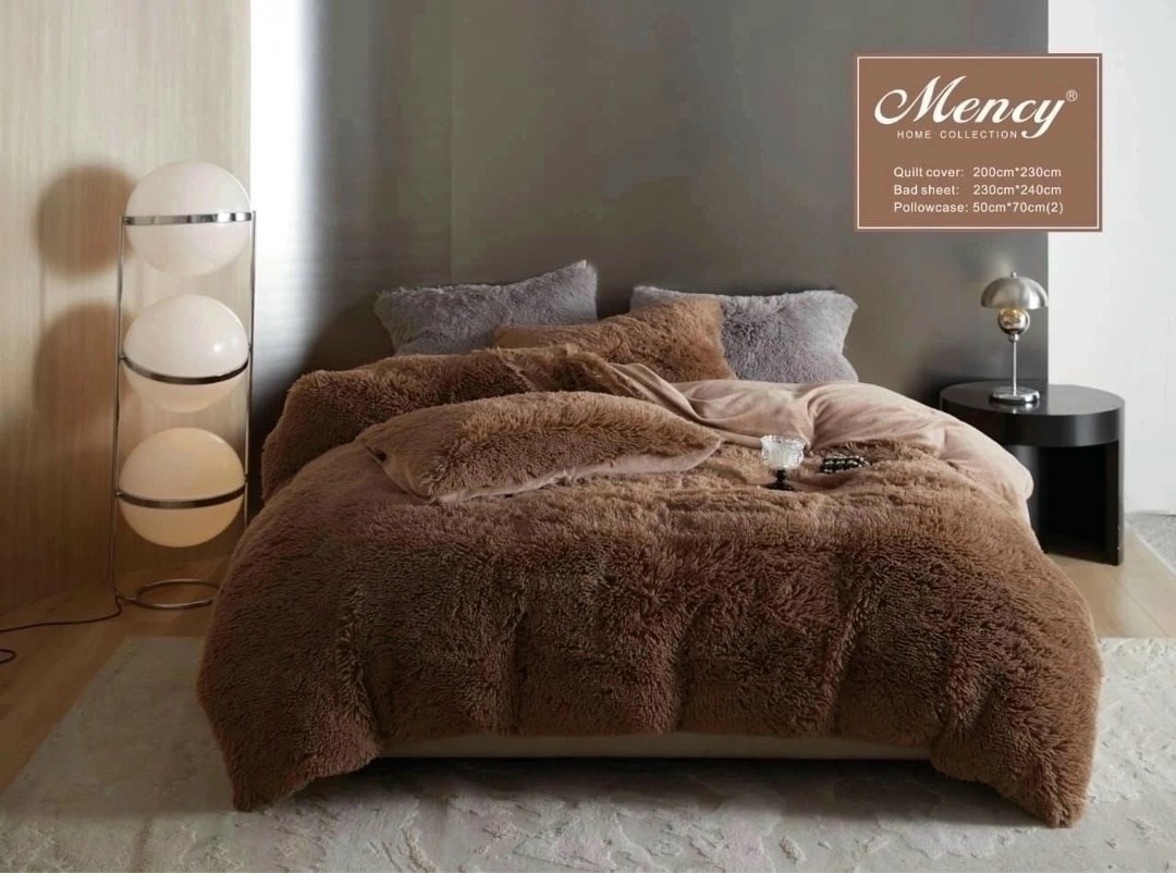 комплект постельного белья mency,меховой кпб mency однотонный mmeno003,комплект постельного белья,комплект постельного белья премиум качества,меховое покрывало