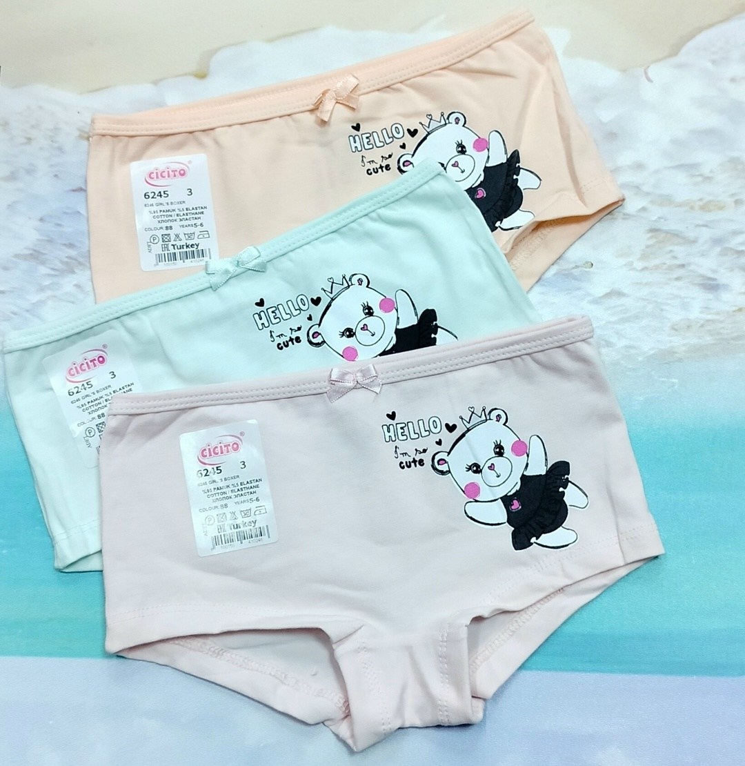 комплект трусов baykar 3 шт,трусы для девочки baykar,комплект трусов для девочек baykar,трусы для девочки baykar 5182,комплект трусов шорты baykar для девочек 3 шт