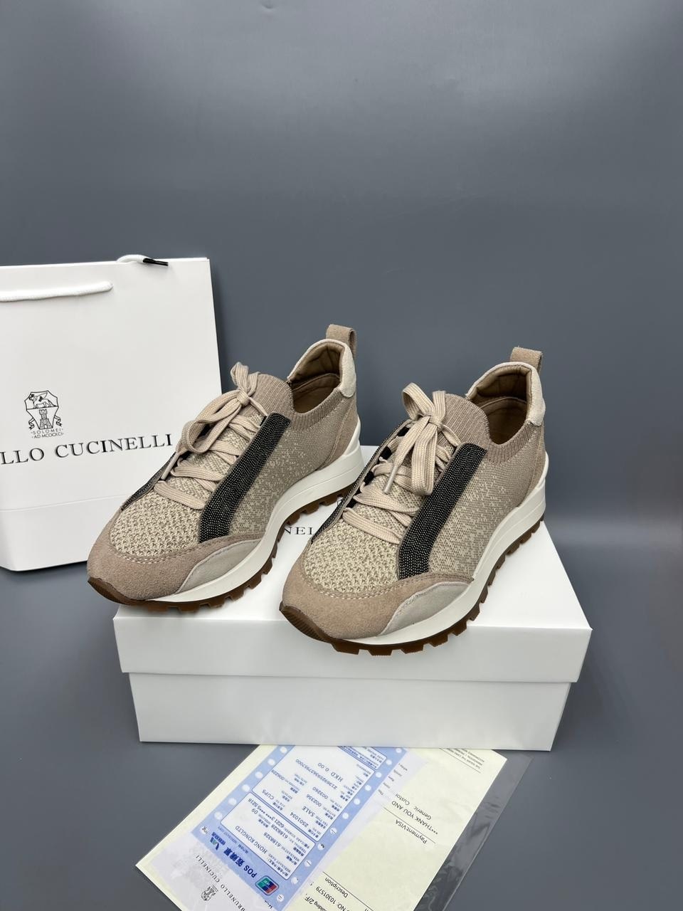 brunello cucinelli кроссовки,,женские кроссовки,комбинированные кроссовки brunello cucinelli,текстильные кроссовки brunello cucinelli