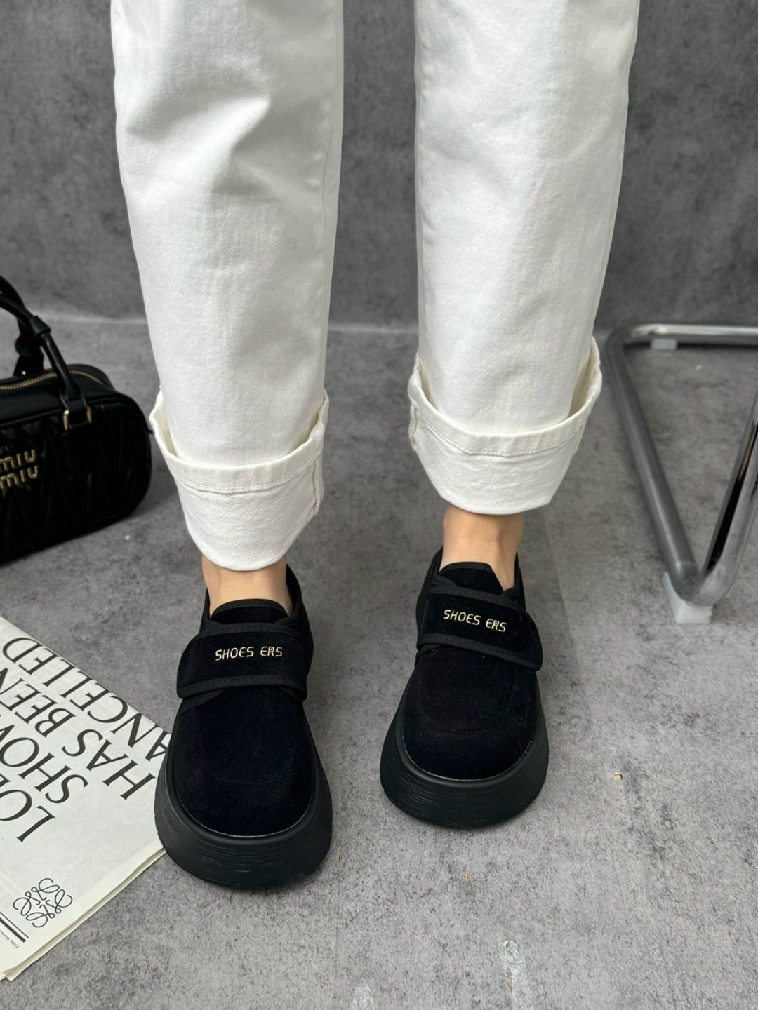 замшевые лоферы miu miu на высокий подошве и фирменной фурнитурой,,женская ,лоферы замш,лоферы женские