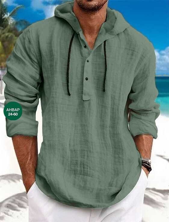 рубашка пляжная с капюшоном,рубашка мужская с капюшоном,рубашка льняная мужская,льняная рубашка летняя,льняная рубашка с капюшоном мужская