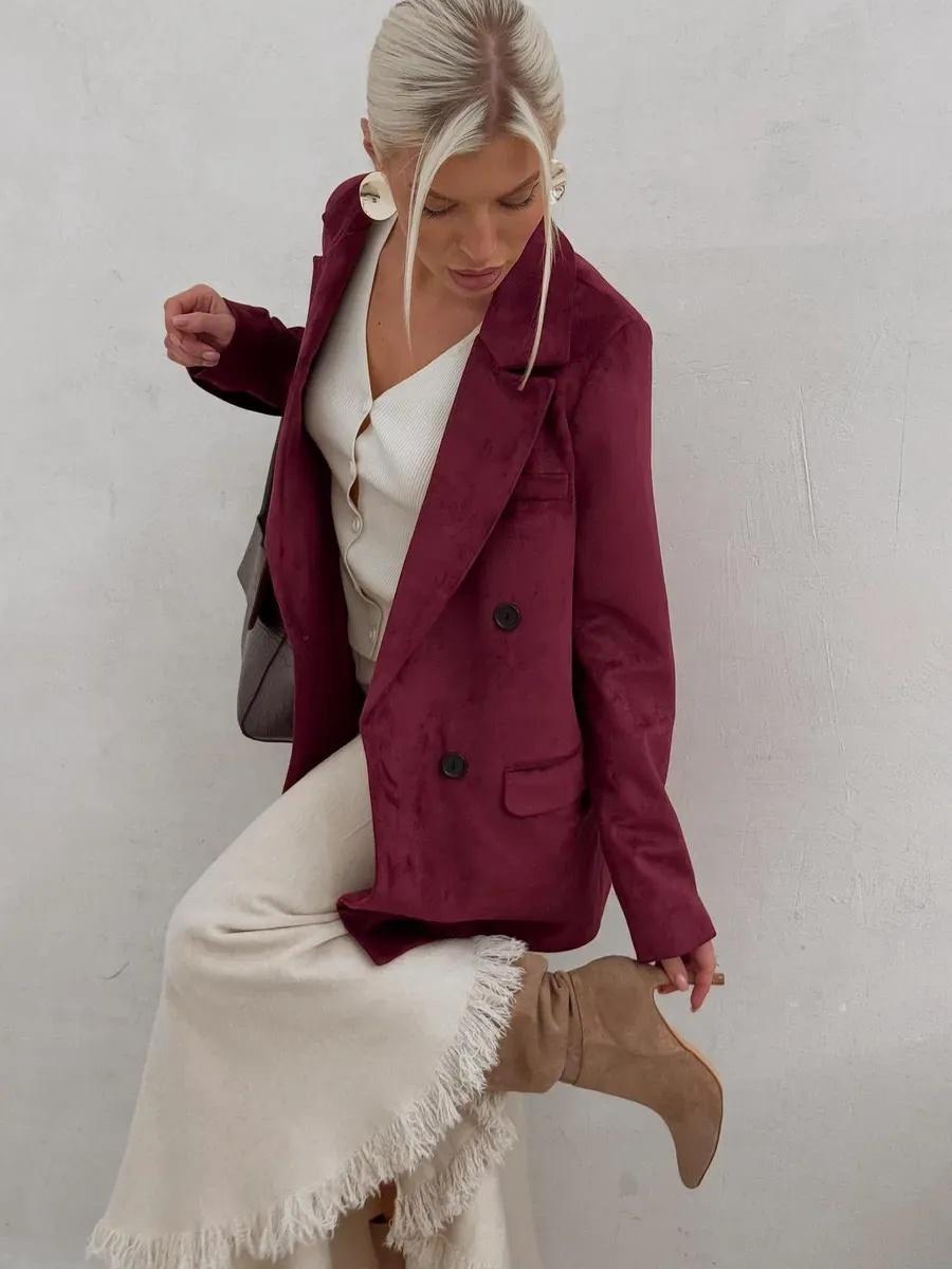 пиджак замшевый на пуговицах цвет бордовый,пиджак замшевый на пуговицах,пальто пиджак замшевое цвет бургунди,пиджак замшевый жакет прямой cosmomico цвет бордовый,пиджак замшевый жакет осенний cosmomic