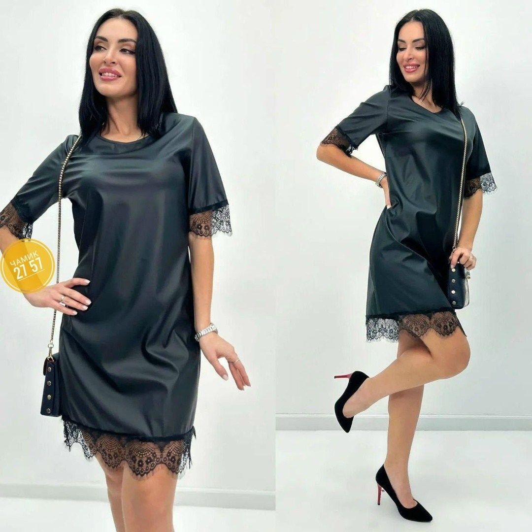 платье женское,платье из экокожи для полных женщин,платье женское выполнено под экокожу,платье эко кожа,платье женское черное
