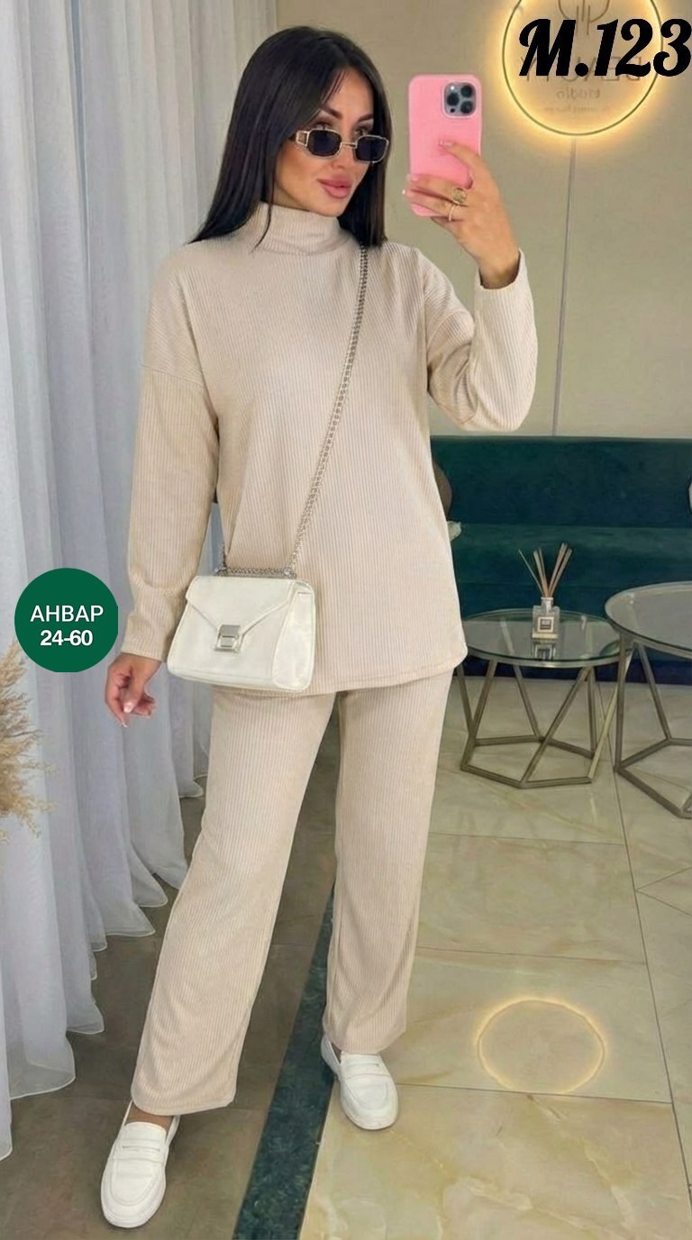 вязаный костюм с брюками палаццо,вязаный брючный костюм,брючный костюм лапша,костюм лапша женский,костюм женский кофта и штаны one size 42-48 арт. 1392336