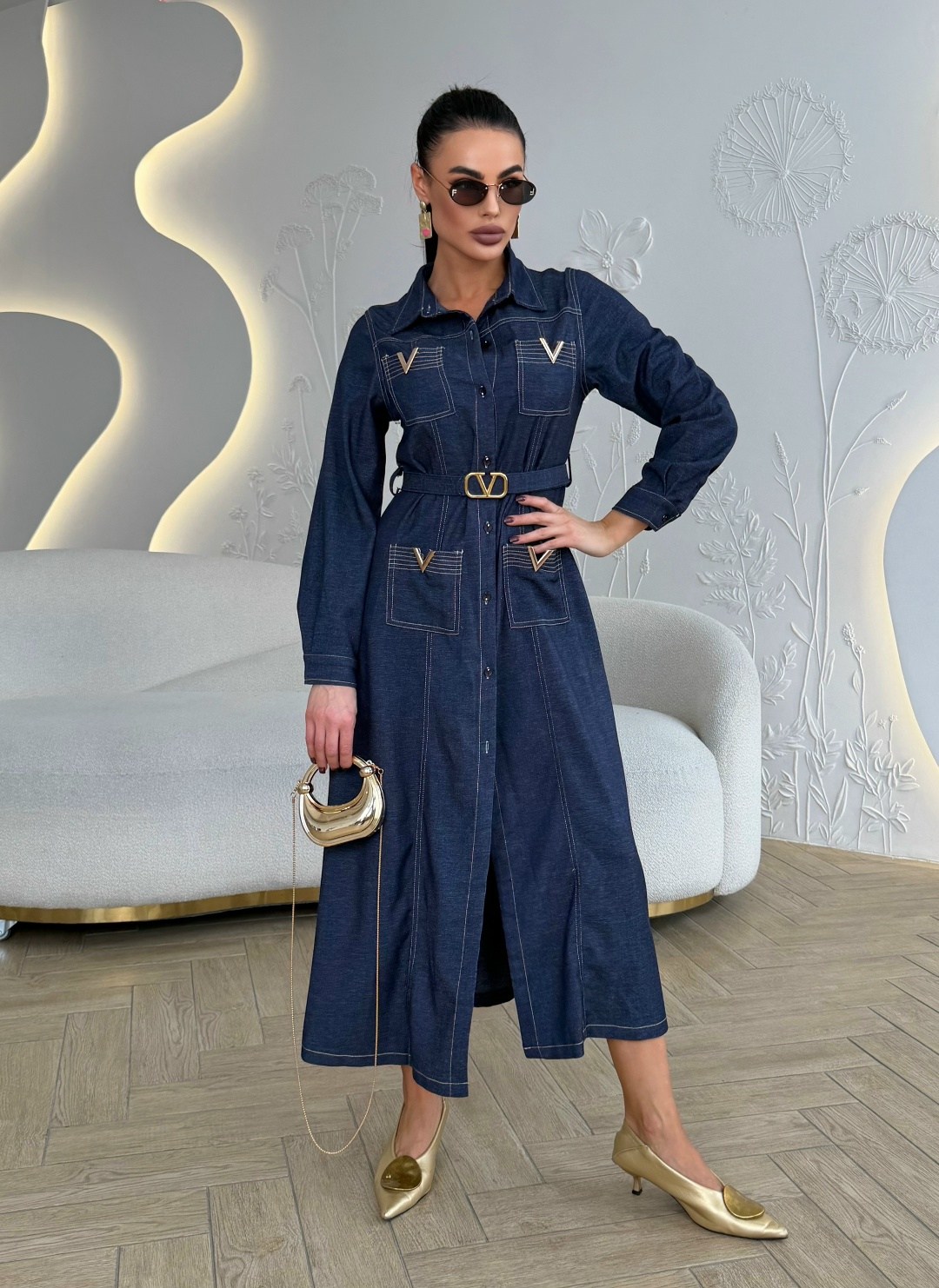 джинсовое платье,джинсовое платье-рубашка длины миди,джинсовое платье женское,джинсовое платье миди,джинсовое платье рубашка