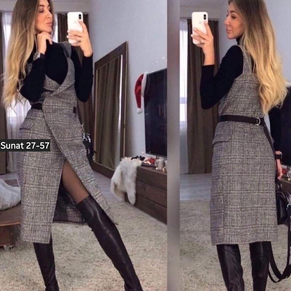 сарафан теплый,стильный сарафан,сарафан из твида,одежда и аксессуары,стильные наряды