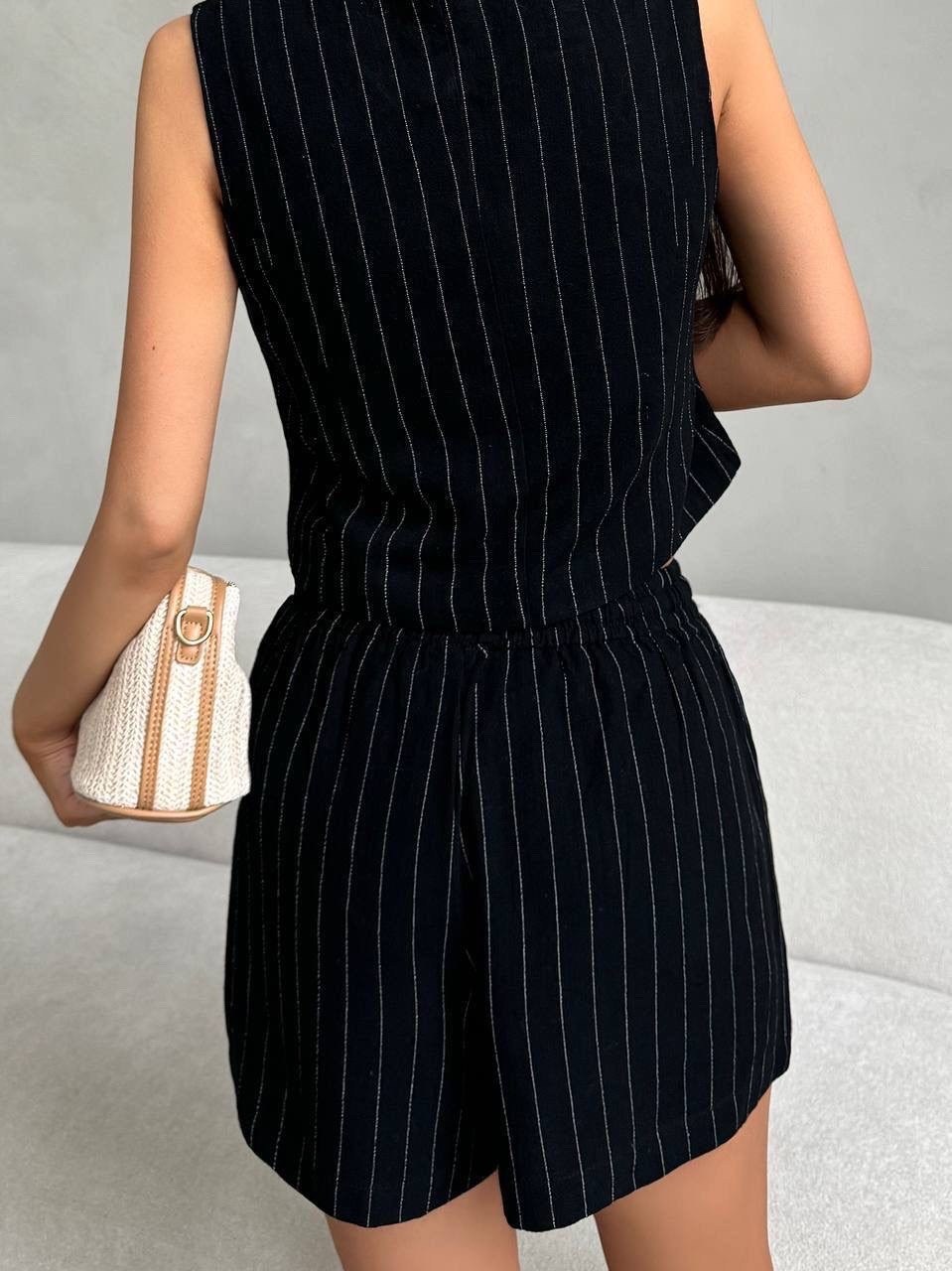 летние костюмы,жилет удлиненный,жилет в полоску,комплект жилет,костюм на лето