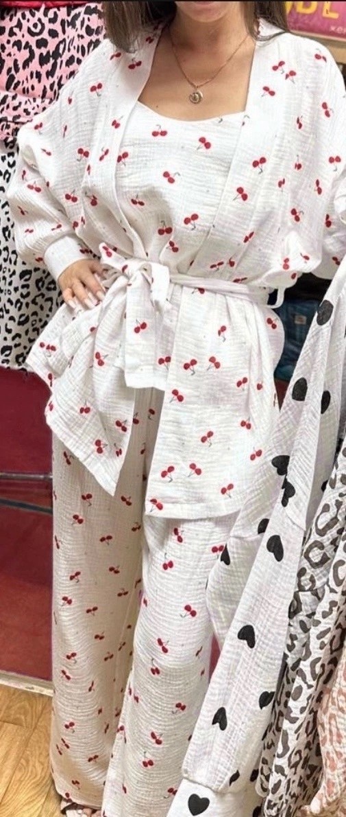 пижама женская,комплект пижама,женский пижамный комплект с принтом вишни,пижама домашний одежда,женские пижамные комплекты