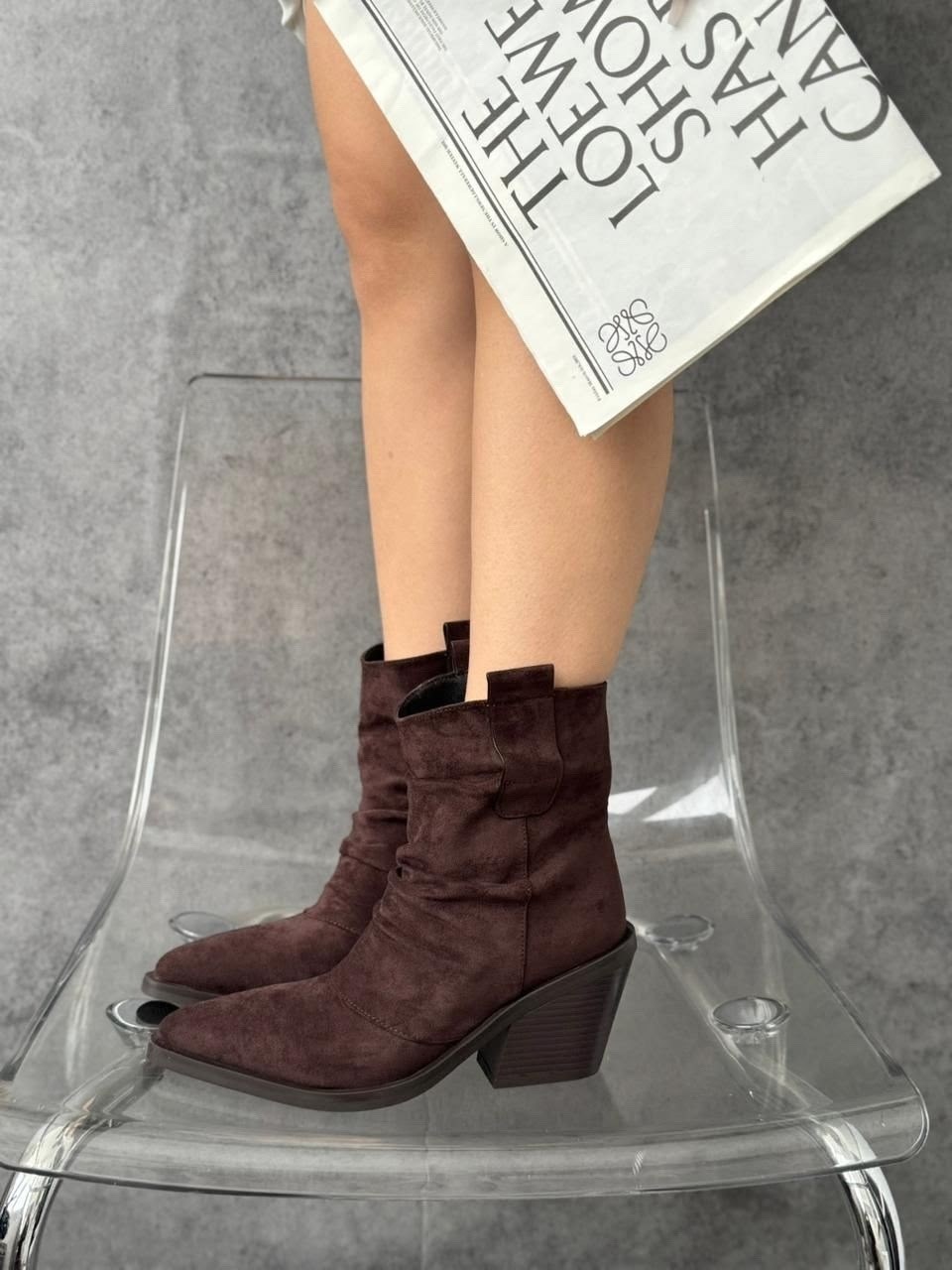 ,замшевые ботильоны,замшевые казаки,ботильоны казаки, женская