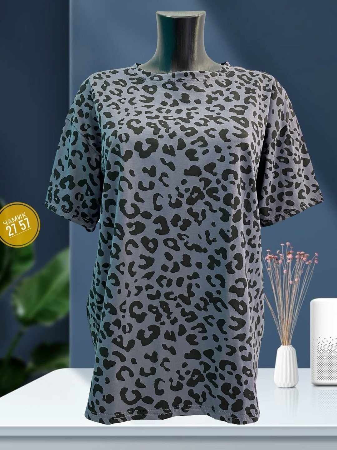 женская футболка,футболка женская 6506 "леопард",футболки женские больших размеров,футболки и майки,футболка с леопардовым принтом