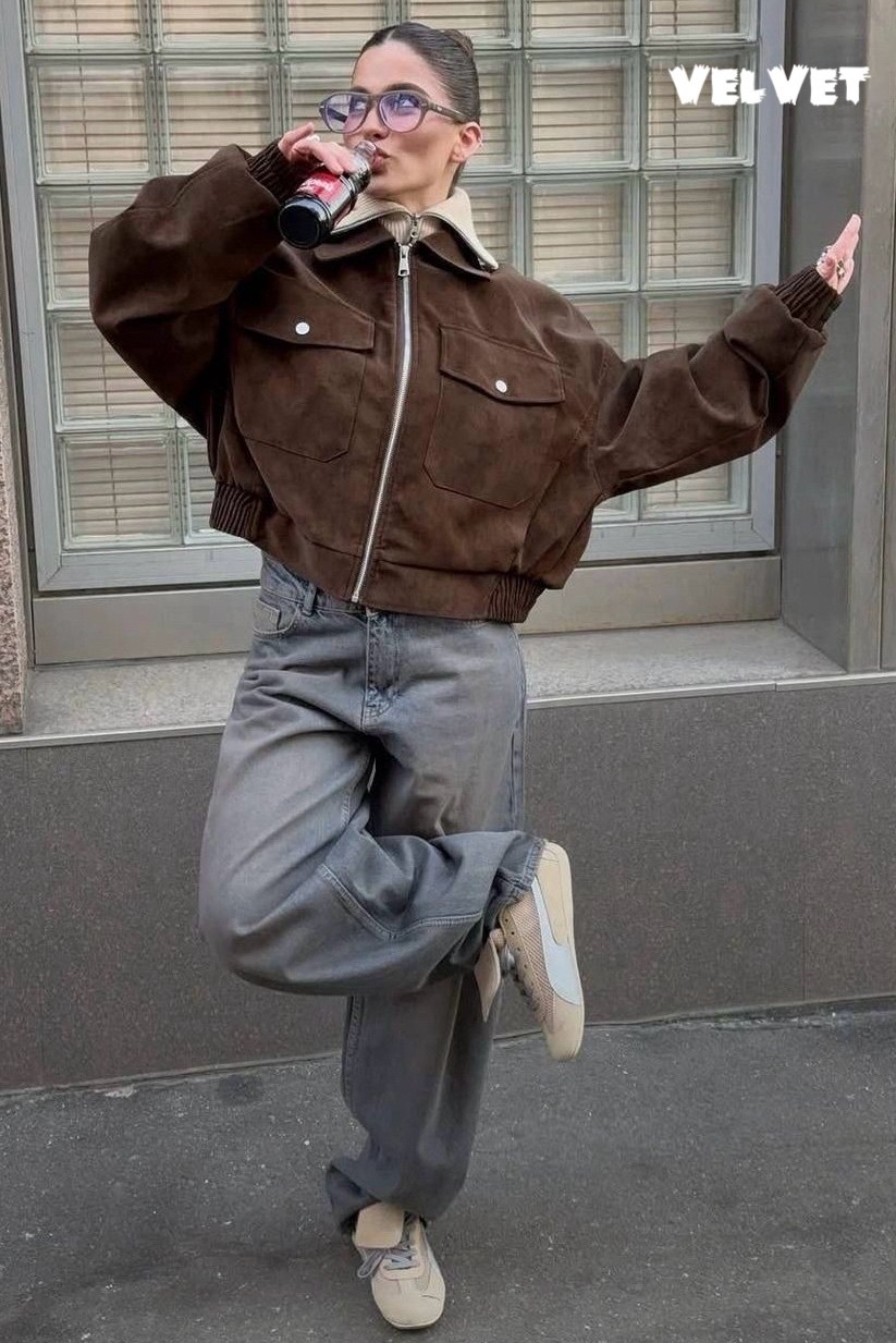 бомбер укороченный оверсайз замшевый куртка рабочего,куртка оверсайз замшевая,куртка оверсайз замшевая цвет коричневый,бомбер укороченный оверсайз замшевый куртка рабочего тренд saint shine,укороченны