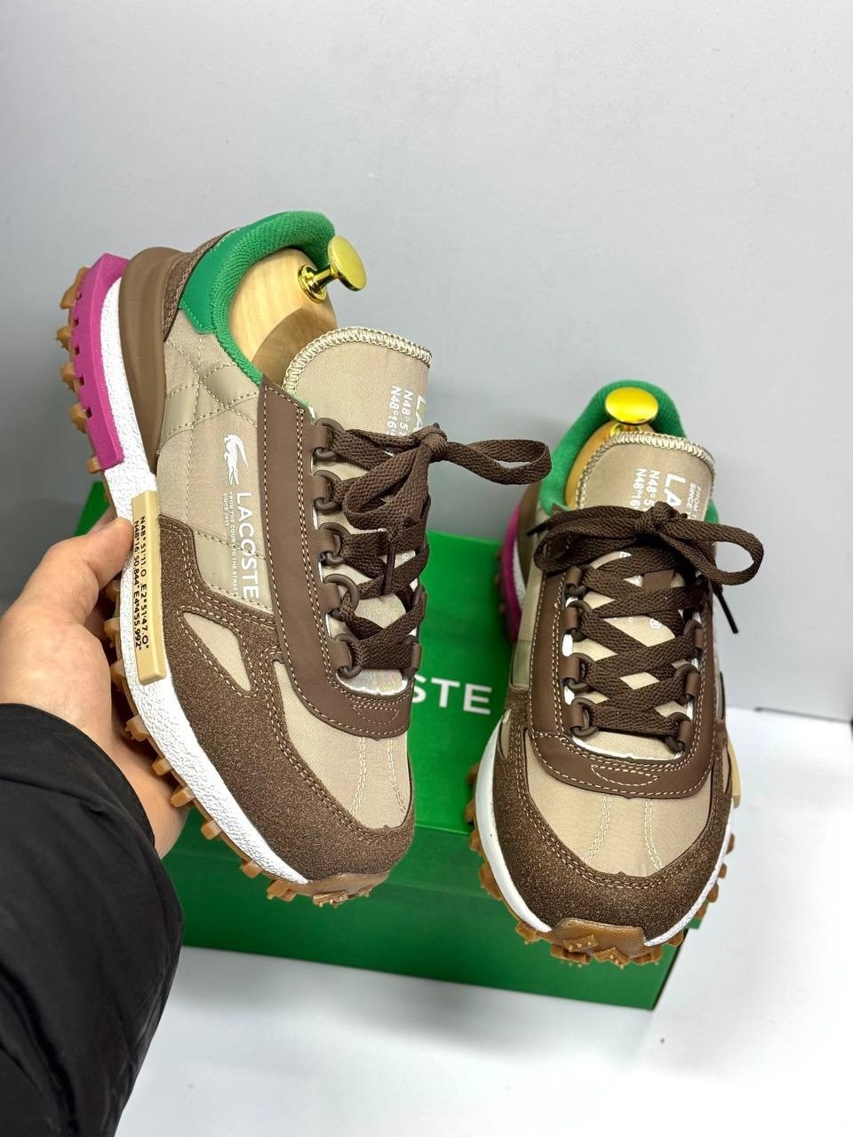 кроссовки женские lacoste elite active коричневый,кроссовки lacoste elite active,кроссовки lacoste,lacoste low-top casual shoes women's light brown green,кроссовки для образа жизни женские низкие laco