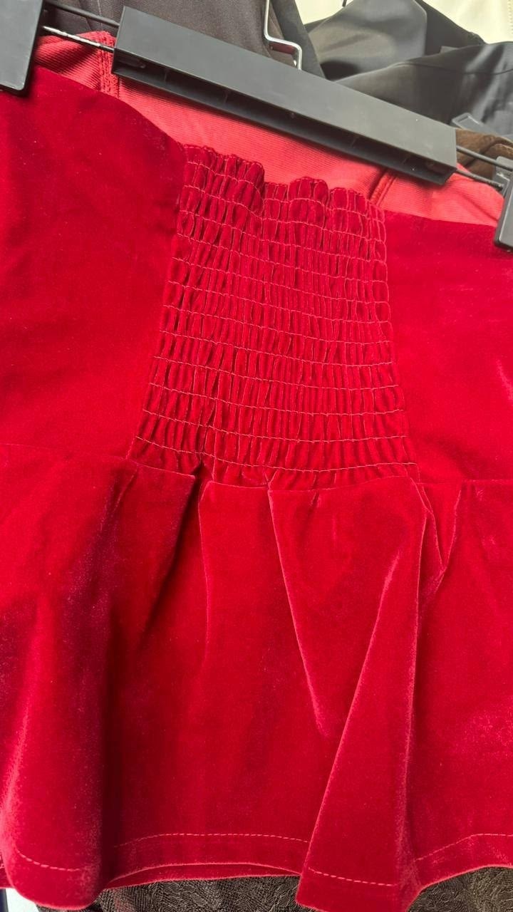 юбка из велюра красный,юбка из бархата,велюровая юбка,юбка вельветовая,юбка