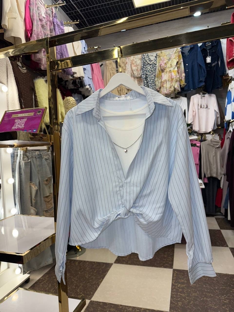 рубашка в полоску,рубашка женская,рубашка оверсайз в полоску,хлопковая рубашка в полоску оверсайз gu ma,рубашка женская голубая