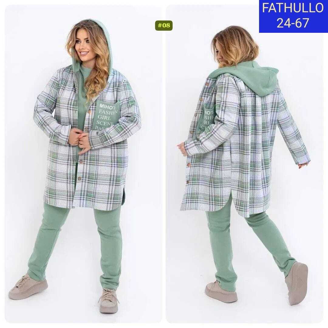 костюм женский на флисе,худи оверсайз теплая в клетку удлиненная roza fashion,кардиган женский в клетку,стильное пальто,синий теплый женский костюм-тройка с кардиганом в клетку