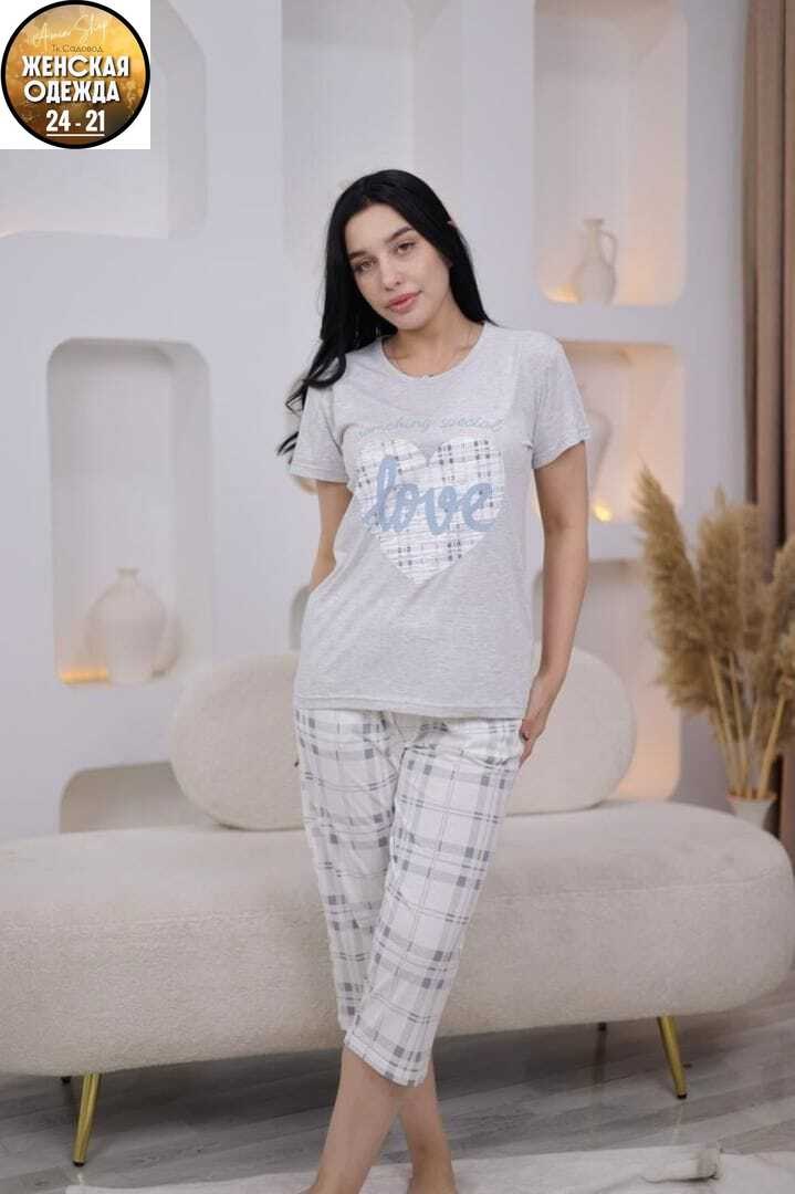 женская пижама с бриджами,пижама с бриджами,пижама с бриджами женская хлопок,пижама женская,пижама комплект