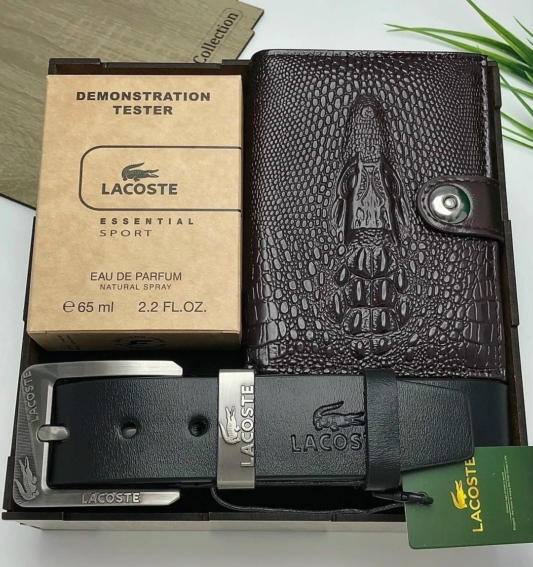 мужской подарочный набор "lacoste" в наборе кошелек, ремень в коробке,набор лакост для мужчин,подарочный набор мужской,мужской подарочный набор lacoste,подарочный набор для мужчин