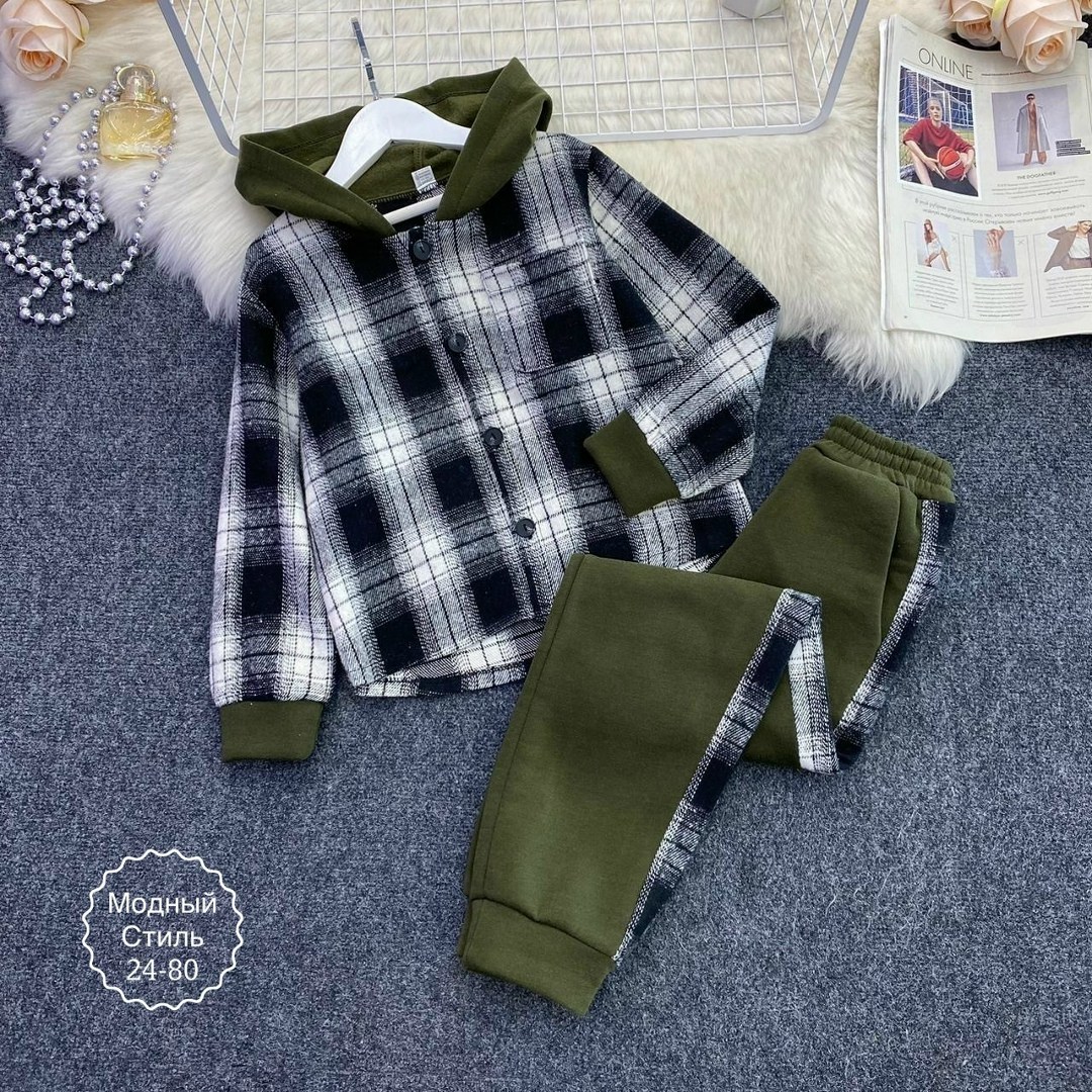 костюм на флисе,костюм в клетку,костюм теплый,костюм подростковый,cпортивный костюм для мальчика