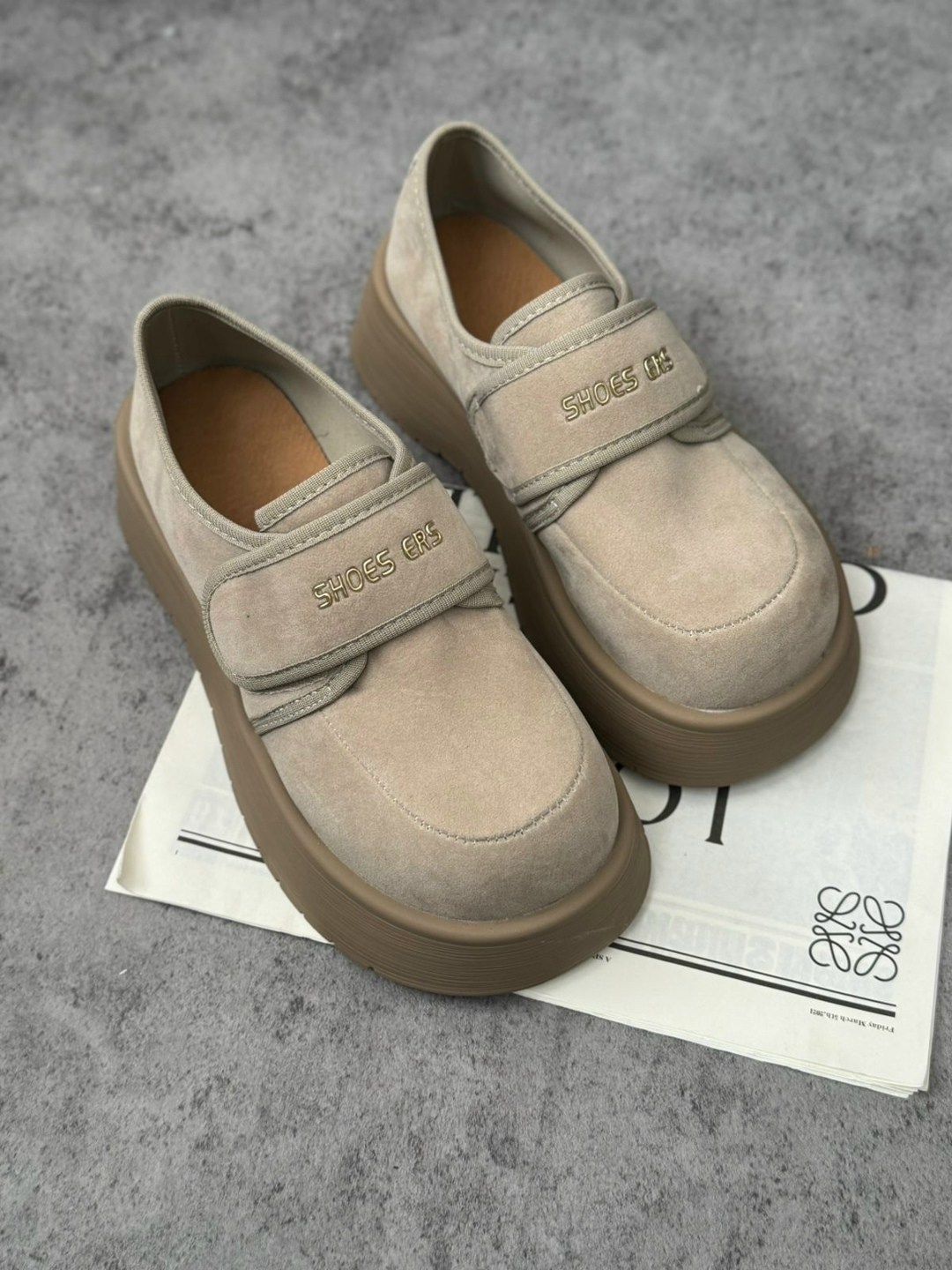 ,замшевая женская  на платформе,туфли на плоской подошве,женская , повседневные