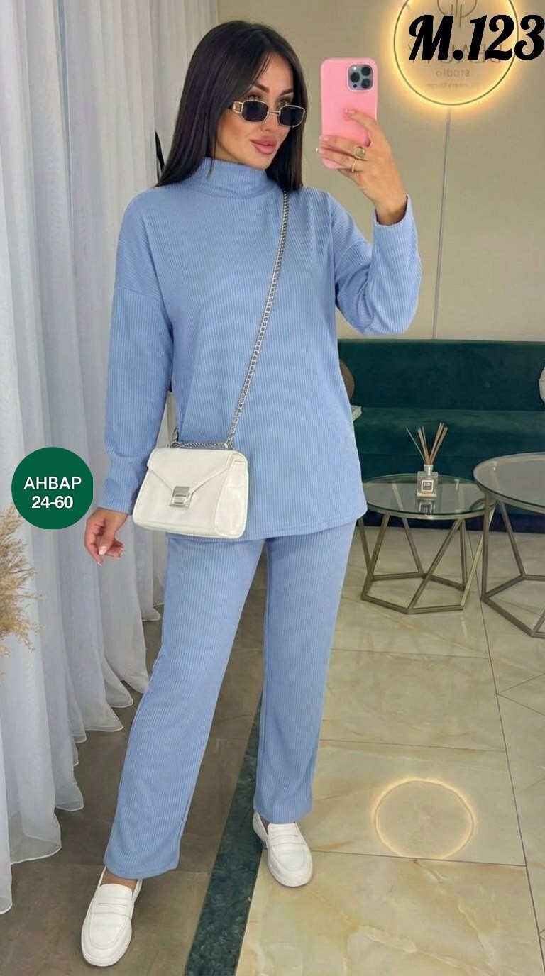 вязаный костюм с брюками палаццо,вязаный брючный костюм,брючный костюм лапша,костюм лапша женский,костюм женский кофта и штаны one size 42-48 арт. 1392336