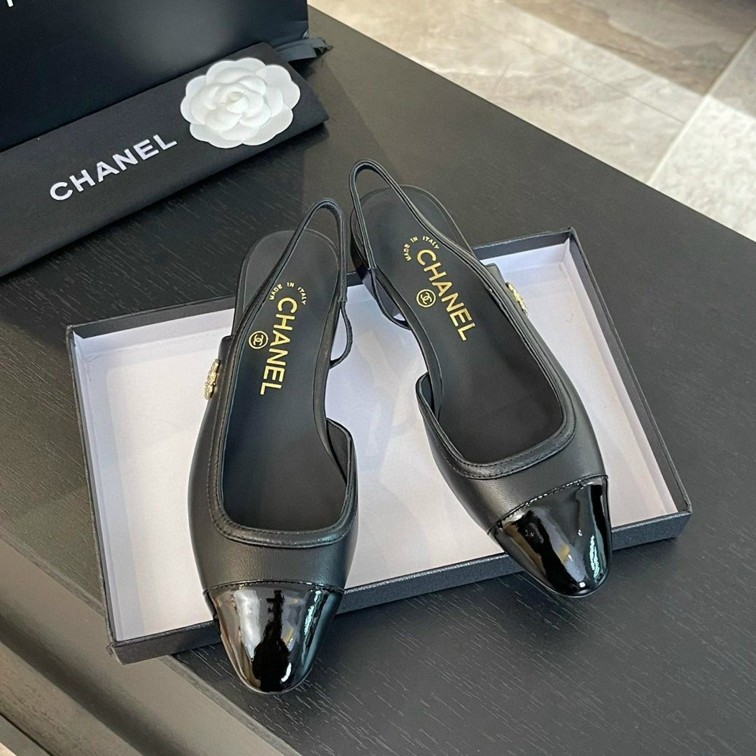 босоножки chanel,туфли chanel,балетки chanel с открытым задником,туфли шанель,босоножки шанель