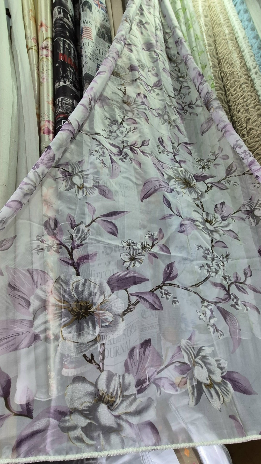 тюль органза деворе сакура,тюль с розами,тюль с цветами,тюль с цветочным принтом,тюль лен с цветами