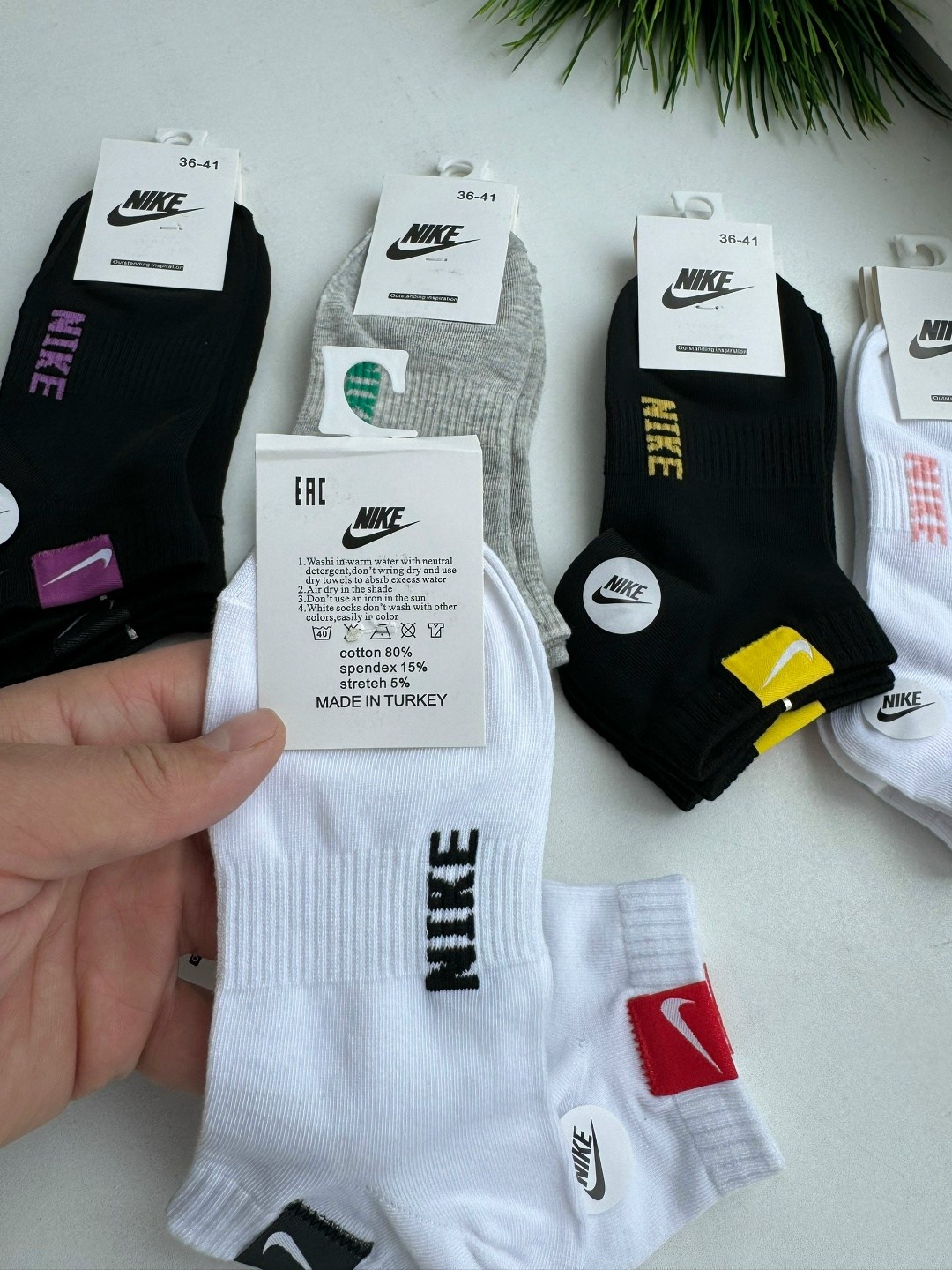 комплект носки женские,носки короткие спортивные набор,носки женские спортивные,комплект носков женских nike sport socks белых 36-41,носки женские nike