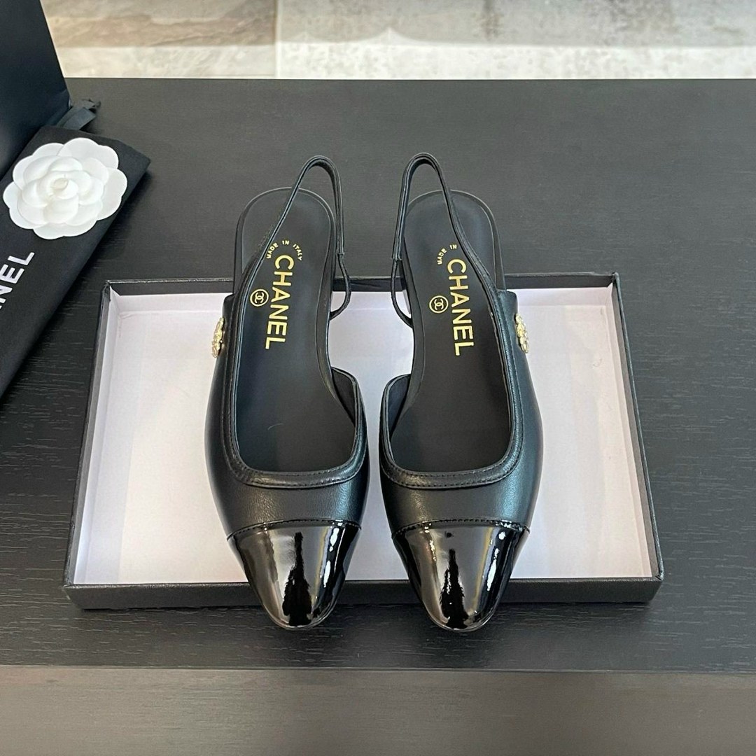 босоножки chanel,туфли chanel,балетки chanel с открытым задником,туфли шанель,босоножки шанель